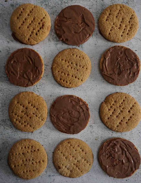 Milk Chocolate Digestives | Recipe | Cuisine Fiend Digestives Recipe, Chocolate Digestives, Oatmeal Porridge, Digestive Biscuits, Golden Syrup, English Food, Milk Chocolate, Tray Bakes, Simple Ingredient