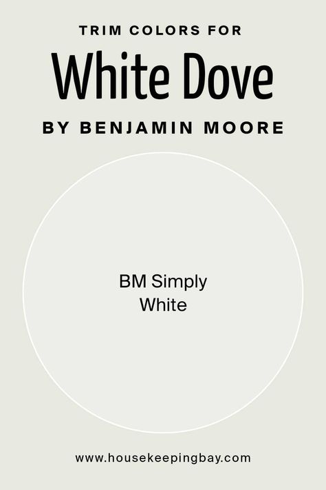 White Dove Whole House Palette, White Dove Walls With White Trim, Benjamin Moore Trim Color Best, Best Trim Color For White Dove Walls, Trim Color For White Dove Walls, White Dove With Simply White Trim, White Dove Walls Simply White Trim, White Dove Walls And Trim, Benjamin Moore White Dove Walls