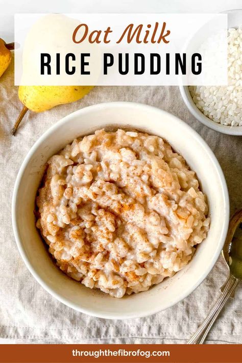 Milk Rice Pudding, Vegan Rice Pudding, Low Histamine Foods, Weekend Recipes, Comfort Food Desserts, Oat Milk Recipe, Milk Rice, Fibro Fog, Acid Reflux Recipes