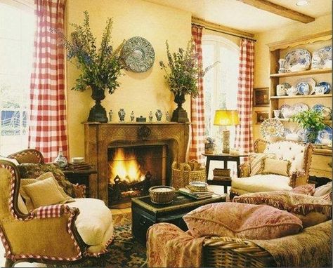 French, Country, Cottage & Shabby lifestyle design blog. Party, entertaining, outdoor living, elegant decorating & diy makeovers & inspirations. French Country Family Room, Country Family Room, Living Room Decor Country, French Country Living, French Country Living Room, French Country Design, Decoration Photo, Country Living Room, French Country Cottage