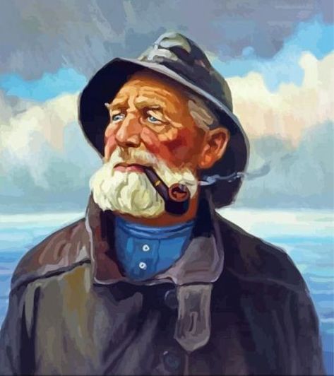 Old Sea Captain, Old Fisherman, Sea Captain, Ship Drawing, Call Of Cthulhu, Acrylic Paint Set, Nautical Art, Dutch Artists, Declaration Of Independence