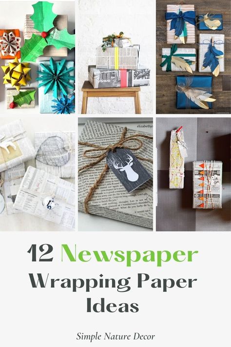 Creative Ways To Wrap Gifts With Newspaper Creative Ways To Wrap Gifts, Ways To Wrap Gifts, Wrapping Paper Ideas, Newspaper Wrapping, Wrapping Gifts, Paper Ideas, Holiday Crafts, Newspaper, Wrapping Paper