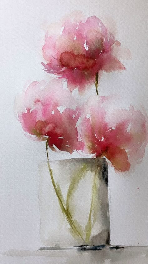 Luz María Westphal (@luzwatercolor) • Instagram photos and videos 2023 Watercolor, Flowers In Vases, Flowers Watercolour, Loose Watercolor Flowers, Painting Flowers Tutorial, Learn Watercolor Painting, Watercolor Flowers Tutorial, Art Tutorials Watercolor, Watercolor Paintings For Beginners