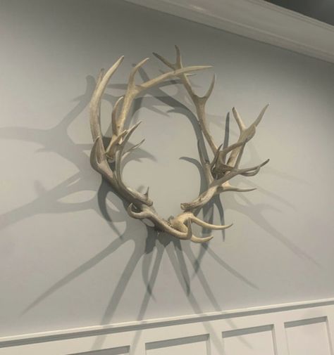 Elk and Deer Antler Wreath Garland Rustic Cabin Furniture | Etsy Elk Antler Decor, Antler Decorations, Deer Antler Wreath, Rustic Cabin Furniture, Plaid Bedroom, Antler Projects, Deer Antler Crafts, Antler Wreath, Antler Ideas