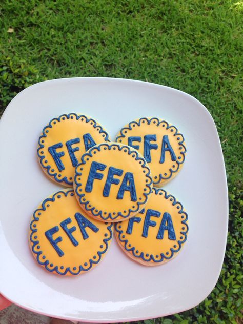 FFA COOKIES #nationalffaweek Ffa Cookies Decorated, National Ffa Week Ideas, Ffa Cupcakes, Ffa Cookies, Ffa Banquet Decorations, Ffa Cake, Ffa Aesthetic, Showing Lambs, Ffa Gifts