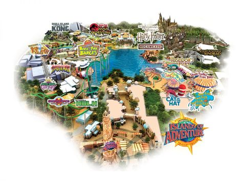 Disney Crowd Calendar, Orlando Map, Theme Park Map, Florida Theme Parks, Universal Islands Of Adventure, Universal Parks, Volcano Bay, Orlando Parks, Adventure Map