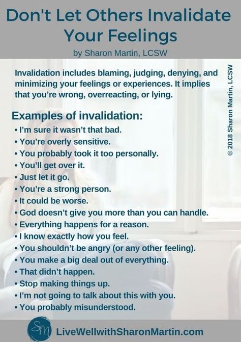 Invalidating feelings includes minimizing, denying, blaming, and judging. When someone invalidates your feelings it implies that your feelings don't matter and aren't valued. #emotionalabuse #invalidation Codependency Recovery, Mental And Emotional Health, Toxic Relationships, Coping Skills, Mental Wellness, Mental Health Awareness, Emotional Intelligence, Emotional Health, Healthy Relationships