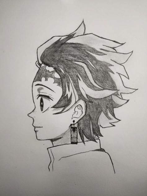 Tanjiro kamado Tanjiro Drawing Pencil Easy, Tanjiro Pencil Sketch, Demon Slayer Side View, Demon Slayer Pencil Art, Anime Pencil Drawings Easy, How To Draw Tanjiro Step By Step, Demon Slayer Pencil Drawing, Tanjiro Drawing Pencil, Demon Slayer Drawing Sketch Easy