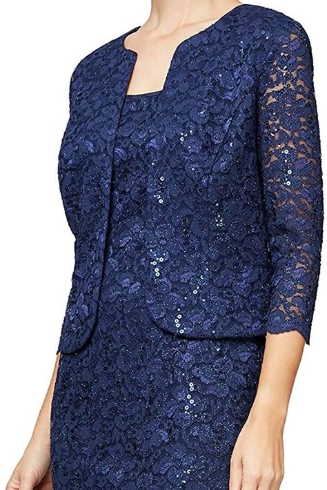 Alex Evenings Women's Plus Size Lace Jacket Dress Lace Jacket Dress, Plus Size Lace, Alex Evenings, Evening Dresses Plus Size, Elegant Look, Lace Jacket, Dress Dusty, Best Mother, Vestido Casual