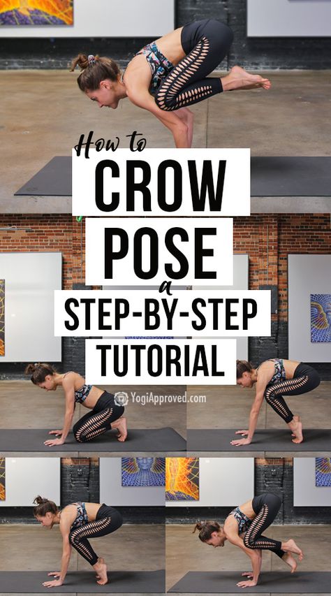 Learn How to Master Crow Pose With This Step-By-Step Tutorial | YogiApproved Strengthening Yoga, Kid Yoga, Arm Balance, Yoga Ashtanga, Crow Pose, Yoga Poses Advanced, Yoga Tutorial, Yoga Beginners, Yoga Program