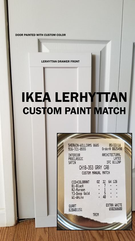 Ikea Lerhyttan, Grey Ikea Kitchen, Ikea Ringhult, Dining Room And Living Room, Light Gray Paint, Cabinet Paint Colors, White Cabinet, Paint Matching, Ikea Cabinets