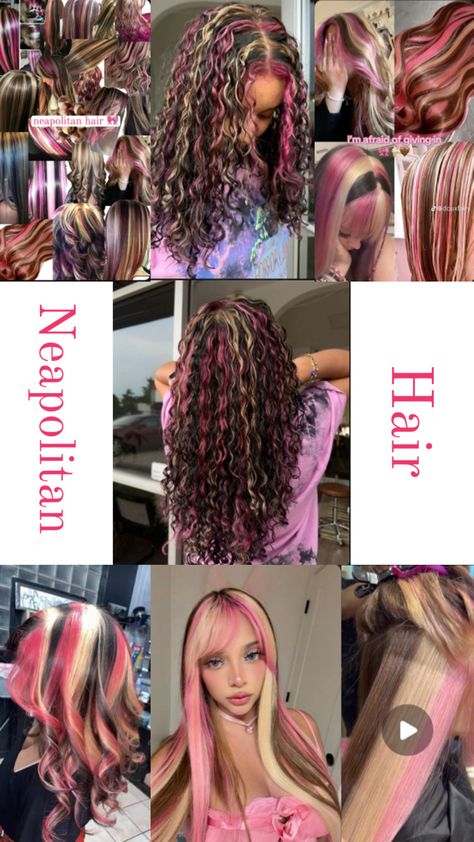 Neopolitan Hair Braids, Neopolitan Hair Curly, Neapolitan Curly Hair, Neopolatin Hair, Neapolitan Hair Curly, Neopaliton Hair, Neapolitan Braids, Neapolitan Hair, Harajuku Hair