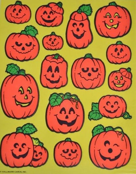 Hallmark Halloween, Stickers Halloween, Vintage Stickers, Pumpkin Stickers, Scrapbooking Stickers, Sticker Ideas, 90s Childhood, Vintage Fisher Price, Halloween Aesthetic