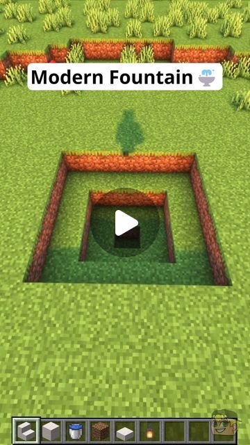 Fountain Minecraft Ideas, Shower In Minecraft, Fountain Ideas Minecraft, Minecraft Fountain, Minecraft Bed, Modern Fountain, Minecraft Modern, Small Fountains, Minecraft Tips