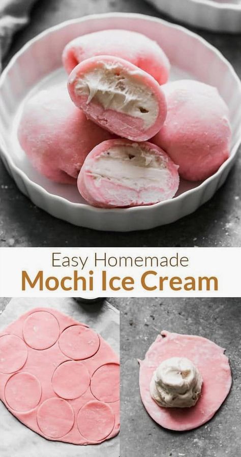 Indulge in the delightful world of homemade mochi ice cream with this easy-to-follow recipe that brings fresh and exciting flavors right to your kitchen. Perfect for those who love experimenting with sweet treats, this guide will help you create soft, chewy mochi wrapped around creamy ice cream. Whether you're a seasoned chef or a curious beginner, enjoy crafting these delicious bites that are sure to impress friends and family. Dive into the fun of making your own mochi ice cream and savor the satisfaction of a homemade dessert with a unique twist. Turmeric Green Tea Recipe, Rice Dough, Making Mochi, Homemade Mochi, Japanese Rice Cake, Mochi Ice, Japanese Treats, Halloween Party Treats, Mochi Ice Cream