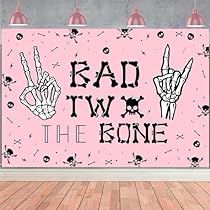 Bad Two The Bone Birthday Party Girl, Born To Rock Party, Bad Two The Bone, Banners Music, Born To Rock, Backdrop Pink, Girls Birthday Party Themes, Second Birthday Ideas