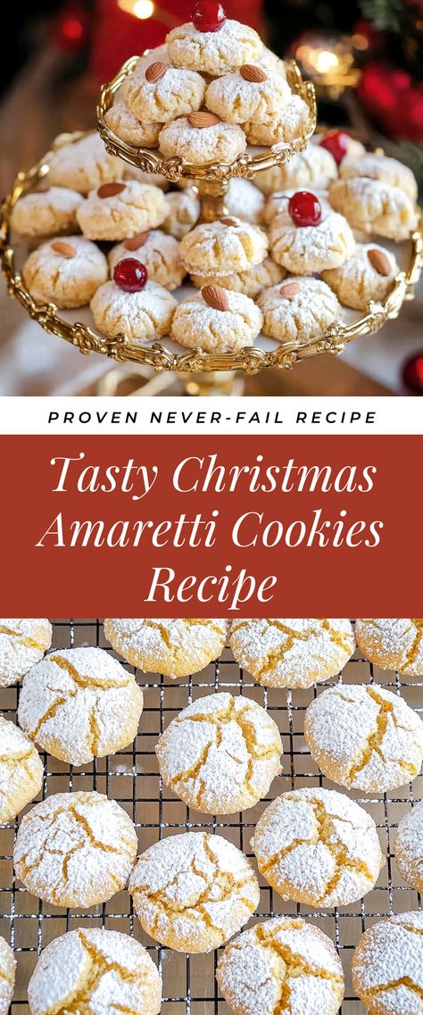 Image for Tasty Christmas Amaretti Cookies Recipe Soft Amaretti Cookies Recipe, Amaretti Cookies Italian, Amaretti Cookies Recipe, Amaretti Cookie Recipe, Cookies Italian, Amaretti Biscuits, Holiday Baking List, Amaretti Cookies, Best Christmas Recipes