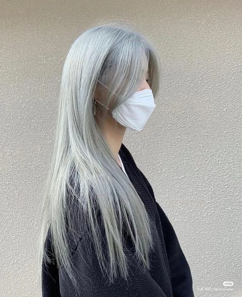 Grey Lace Wig, Blonde Hair Korean, Icy Hair, Icy Blonde Hair, Colourful Hair, Jin Jhope, Dyed Hair Inspiration, Grey Lace, Pretty Hair Color