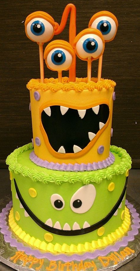 Monster Birthday Cake Monster Birthday Cake Children Birthday Cakes Pinterest Cake Monster Theme Birthday Cake, Melted Marshmallow, Birthday Cake Pinterest, Monster Birthday Cakes, Baby Boy Birthday Cake, New Birthday Cake, Monster Birthday Parties, Monster Cake, Dog Birthday Cake