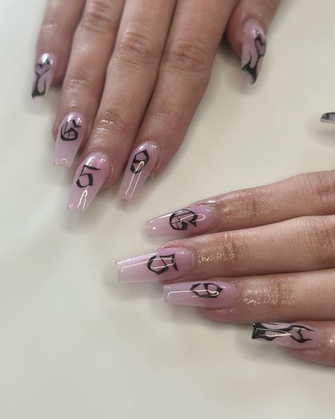 G59 THE SET G59 WILL MAKE YOU SWEAT Had to send my girl off to her first Greyday with some hand painted lettering. WHERE MY $B FANS AT??!!! #nails #nailart #nailtech #maryland #marylandnails #greyday #greyday2024 #Suicideboys #marylandnailtech #marylandnailartist G59 Nail Ideas, Sui̇ci̇deboys Nail, Greyday Nails, G59 Nails, Hand Painted Lettering, Bad Nails, Western Nails, Basic Nails, Painted Letters