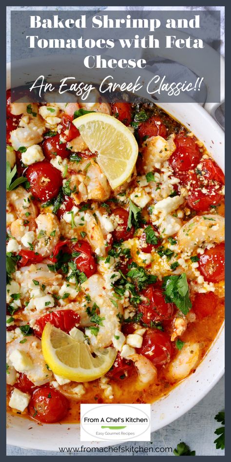 Shrimp With Tomatoes, Oven Baked Shrimp, Tomatoes And Feta Cheese, Easy Fish Dinners, Baked Shrimp Recipes, Tomatoes And Feta, Keto Shrimp Recipes, Feta Cheese Recipes, Shrimp Appetizers