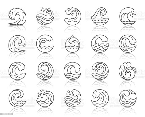 Wave Outline, Waves Symbol, Wave Drawing, Surf Logo, Water Icon, Water Tattoo, Wave Illustration, Water Logo, Waves Logo