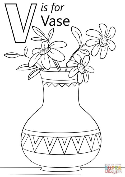 V Is For Vase, V Coloring Pages, Letter V Crafts, Letter V Worksheets, Letter B Coloring Pages, Letter A Coloring Pages, Abc Coloring Pages, Preschool Coloring Pages, Abc Coloring