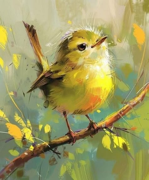 Yellow Watercolor Painting, Oil Painting Birds, Bird Painting Acrylic, Bird Paintings On Canvas, Acrylic Art Projects, Painting Birds, Watercolor Birds, Bird Paintings, Diy Watercolor Painting