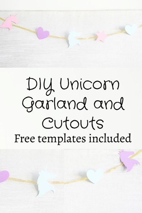 DIY Unicorn Garland - Free unicorn template cutout, great for birthday party decor or babyshowers. Unicorn Themed Bedroom, Kids Bedroom Themes, Unicorn Template, Unicorn Garland, Pineapple Birthday Party, Baby Shower Decor Ideas, Unicorn Banner, Shower Decor Ideas, Carnival Gift