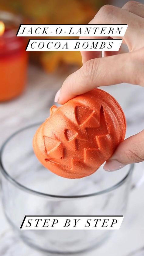 How to Make How Cocoa Bombs- Halloween edition 🎃☕️ You’ll need- -white chocolate melting wafers ( @ghirardelli ) -oil based orange food… | Instagram Halloween Coco Balls, Halloween Hot Chocolate Balls, Pumpkin Mold Ideas, Halloween Hot Cocoa Balls, Halloween Hot Chocolate, Marshmallow Halloween, Sheri Wilson, Pumpkin Hot Chocolate, Hobbit Food