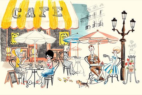 Luciano Lozano Scene Sketch, Cafe Music, Coffee Art Painting, Art Parisien, Painting Paris, Paris Illustration, Watercolor Postcard, Character Design Girl, Cute Sketches