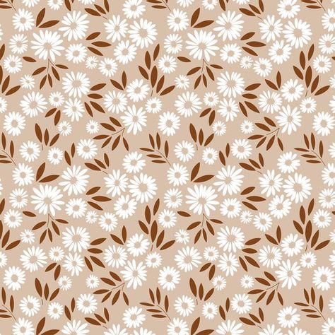 Vanilla and Nutmeg Ditsy Florals Seamless Pattern Design - Etsy Australia Flower Print Pattern, Phone Wallpaper Boho, Seamless Pattern Design, Apple Watch Wallpaper, Pretty Designs, Daisy Pattern, Digital Clip Art, Surface Pattern, Design Digital