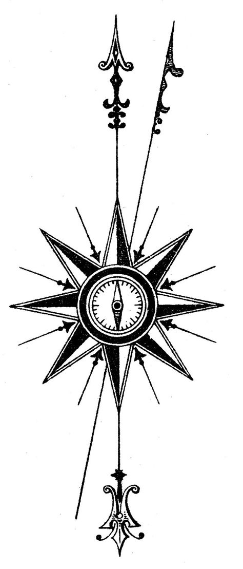 true north compass tattoo - Google Search Geometric Compass, Tattoo Arrow, Rose Vector, Vintage Compass, Compass Design, Sailor Jerry, A Compass, Arrow Tattoos, Rose Images