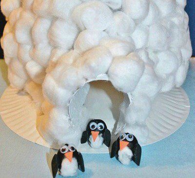 31 Cute Cotton Ball Craft Ideas | HubPages Igloo Craft, Cotton Ball Crafts, Penguin Crafts, Penguin Craft, Cloud Mobile, Polar Animals, The Penguins, Winter Preschool, Winter Crafts For Kids