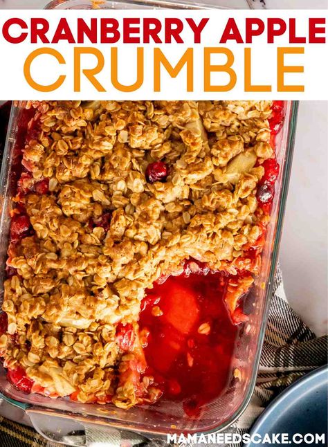 Apple Cranberry Crumble, Cranberry Apple Crumble, Cranberry Apple Crisp, Apple Crumble Recipe, Sweet Apples, Best Holiday Cookies, Holiday Baking Recipes, Cranberry Apple, Apple Cranberry