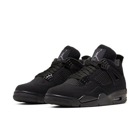 Jordan 4s All Black, Black Cats Jordan 4’s, All Black Jordan 4’s, Black Jordan 4’s, Jordans 4s Black, Jordan 4 Noir, Black Cats Jordans, J4 Shoes, Jordan 4s Black Cat