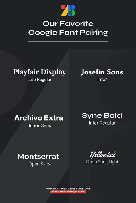 🌐 Elevate your design with our Google Font Pairing Recommendations! 🎨✨ Unleash the perfect blend of style and readability as we curate dynamic duos that breathe life into your projects. From sleek sans-serifs to elegant serifs, discover the art of harmonious typography. Elevate your visual storytelling effortlessly! 💻🔠 #GoogleFonts #TypographyMagic #DesignInspiration #Font #GoogleFont #Typeface #Recommendation #Pairing #Idea Font Pairing Dafont, Fonts Pairing Ideas, Font Combinations Google Fonts, Website Font Combinations, Serif And Sans Serif Combinations, Google Fonts Combinations, Fonts Pairing, Pairing Fonts, Best Google Fonts