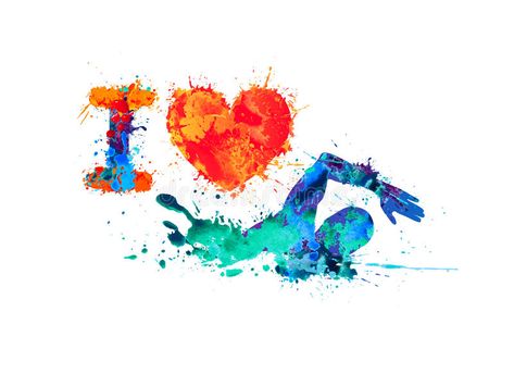 I love swimming. Swimmer of splash paint. I love swimming. Swimmer of watercolor splash paint vector illustration Swimming Painting, Swimming Tattoo, Swimming Posters, Swimming Photography, Swimming Photos, Swimming Memes, Swimming Pictures, Harry Potter Painting, I Love Swimming