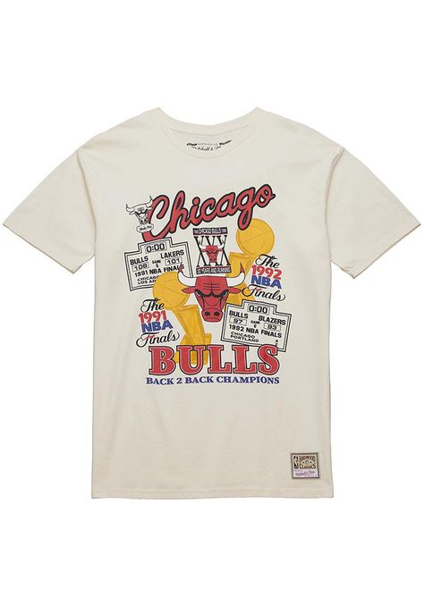 Show off your team pride in this Chicago Bulls  Champions Short Sleeve T Shirt! This Chicago Short Sleeve Tee features a screen print retro inspired graphic on chest. Make sure everyone knows you root for the Bulls with this  Chicago T Shirt. Go Bulls! Lightweight material, Crew neckline, Screen print team graphic, Unisex, Mitchell & Ness jock tag at left hem, Fit: True to Size, 100% COTTON, Machine Washable, Imported Sports Team Tshirt Design, Company T Shirt Design, Vintage Bulls Shirt, Basketball T Shirt, Alumni Tshirt Design Ideas, Baseball Tshirt, College Shirt Design, Chicago Graphic Design, Football Graphic Tee