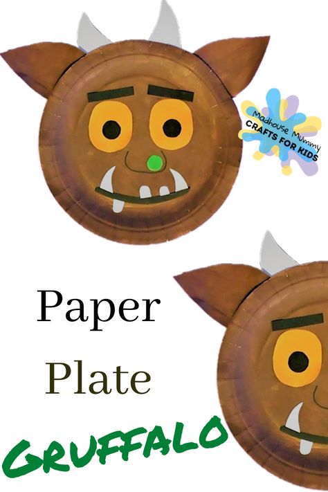 A fun and easy world book day craft for children. Inspired by the Gruffalo, one of our favourite kids books written by Julia Donaldson #story #Gruffalo #worldbookday #kidscrafts Gruffalo Paper Plate Craft, The Gruffalo Book, World Book Day Activities, Gruffalo Activities, Gruffalo Party, World Book Day Ideas, Craft For Children, Ocean Theme Crafts, Mummy Crafts