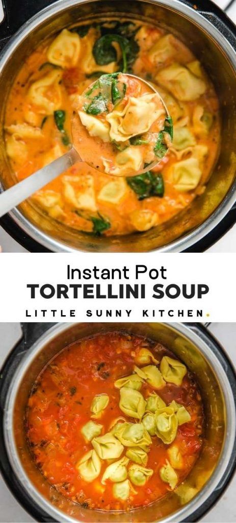 Instant Pot Recipes Easy Soups, Instant Pot Cheese Tortellini Soup, Instant Pot Soup Tortellini, Hearty Cheese Tortellini Soup, Few Ingredient Instant Pot Meals, Easy Instant Pot Tortellini Soup, Fall Stew Instant Pot, Insta Pot Tortellini Soup, Cheese Tortellini Soup Vegetarian