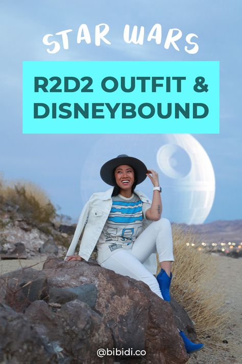 Whether you’re off to save the galaxy, or to brunch, this everyday runway-inspired Star Wars R2D2 Costume and Disneybound is a fun homage to the lovable robot! #DisneyStyle #StarWarsStyle #Disneybound #Disneybounding R2d2 Disneybound, R2d2 Costume, Star Wars R2d2, Disney Style, The Galaxy, Star Wars, Stars, Movie Posters, Film Posters