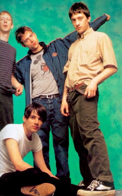 blur Britpop Fashion, Male References, Blur Band, Band Photoshoot, Graham Coxon, Charlie Brown Jr, Jamie Hewlett, Things To Do With Boys, Damon Albarn