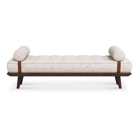 Bed bench - Comfortable bed bench for comfortable rest in a lifetime. - Teak wood in walnut finish - Performance fabric in white - Padded foam fill - Spills and stains are easy to clean - Care and maintenance: dust with a soft, dry cloth. W-59” D-17.75” H-18.25” Bed Front Bench, Bench In Front Of Bed, Cushions Design, Bed End Bench, Bed End, Small Cushions, Outdoor Sofa Sets, Bed Bench, Ottoman Sofa