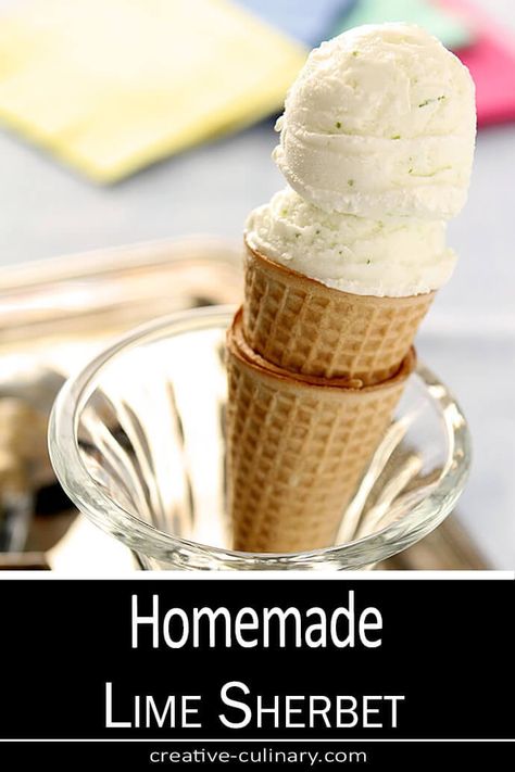 Homemade Lime Sherbet Culinary Desserts, Salty Desserts, Sherbet Recipes, Frozen Treats Recipes, Ice Cream Recipes Machine, Culinary Food, Lime Sherbet, Ice Cream Maker Recipes, Salted Caramel Brownies