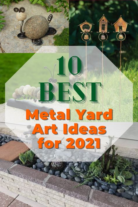 In this article, we'll outline ten of our favorite metal garden art ideas for 2021. From DIY projects to ready-to-install statues, we have tons of inspiring items and ideas to share with you. Garden | Gardening | Garden art | Garden decor | Garden lover | Garden tips | Garden gifts #garden #gardening #gardenart #gardendecor #gardenlover #gardentips Metal Yard Decorations, Lawn Sculptures Garden Art, Metal Garden Art Diy How To Make, Diy Metal Flowers Garden Art, Metal Yard Art Diy, Diy Metal Garden Art, Scrap Metal Art Ideas Garden Sculptures, Yard Ornaments Ideas, Metal Yard Art Ideas Outdoor Sculpture