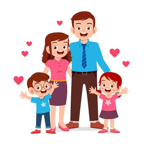 Happy cute kid boy and girl with mom and... | Premium Vector #Freepik #vector #family-kids #mom-dad #mother-father #family-cartoon 가족 일러스트, Happy Grandparents Day, Family Photo Frames, Family Drawing, Family Cartoon, Holding Baby, Character Poses, Preschool Kids, Kids Playground