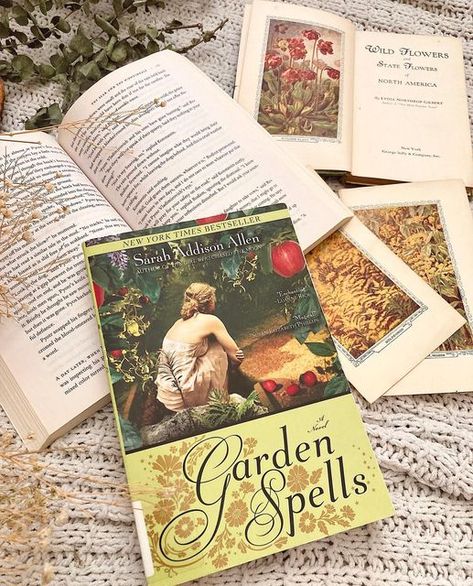 Garden Spells Book, Cottagecore Books To Read, Cottage Core Books, Books Cottagecore, Sarah Addison Allen, Author Aesthetic, Garden Spells, Cottagecore Books, 2024 Books