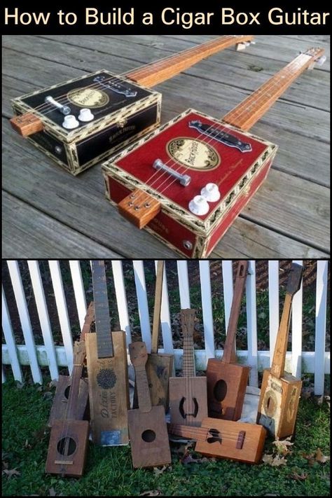 How To Build A Guitar, Guitar Pick Box Diy, Box Guitar Diy, Diy Instruments Projects, Diy Instrument, Homeschool Goals, Guitar Craft, Cigarbox Guitar, Homemade Guitar