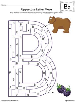 The Uppercase Letter B Maze in Color is an excellent worksheet for your preschooler or kindergartener to practice identifying the letters of the alphabet. Alphabet Letter Hunt, Letter B Activities, Color Worksheet, Letter Maze, Letter B Worksheets, Maze Worksheet, Abc Worksheets, The Letter B, Alphabet Worksheets Preschool